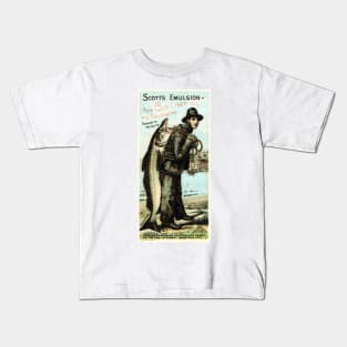 Scott's Emulsion Pure Cod Liver Oil Food Supplement Vintage Advertising Poster Kids T-Shirt